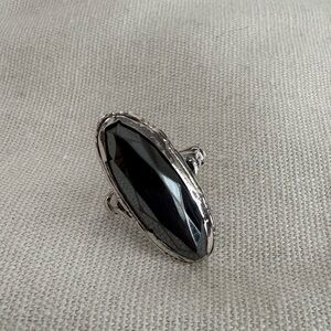 Black Gemstone Statement Ring